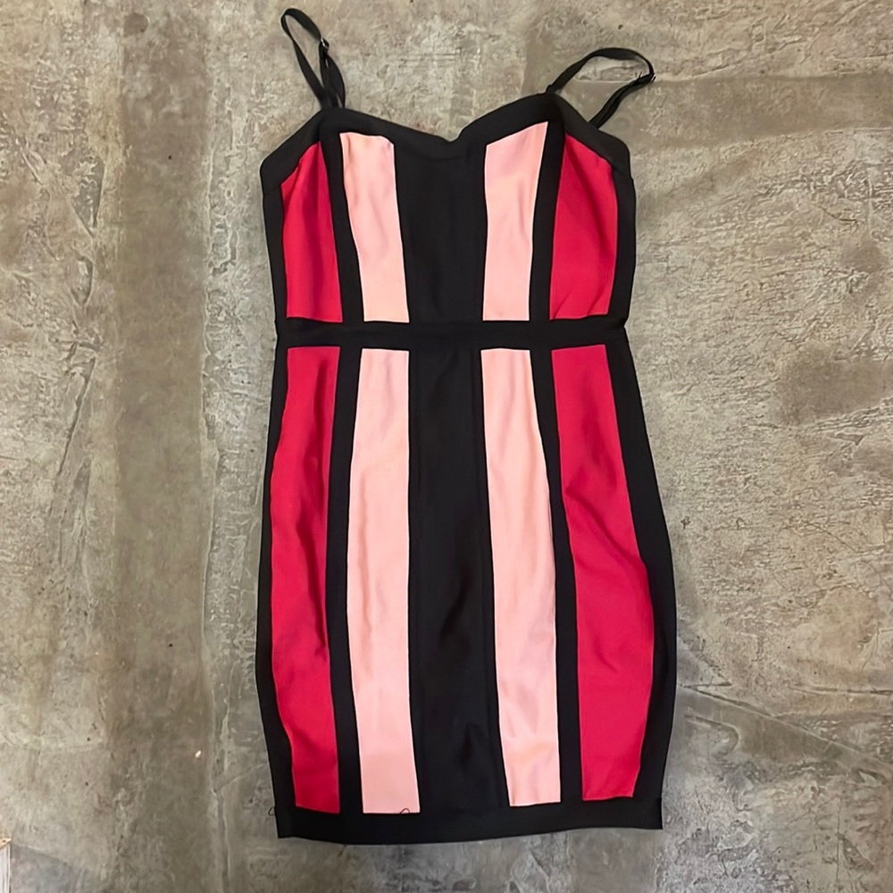 Revolve- about us- color block mini dress